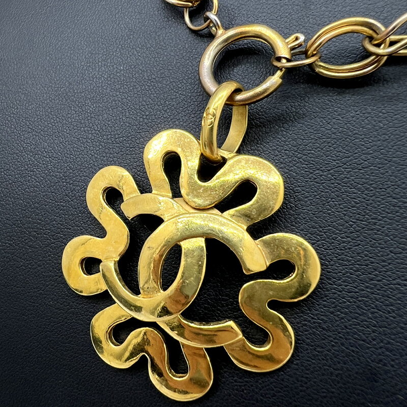 【中古】CHANEL シャネル ココマーク ヴィンテージ ネックレス ココ 95P 首飾り CCロゴ アクセサリー アクセ 小物 レディース ゴールド メッキ【ブランドギャラリー東心斎橋店】