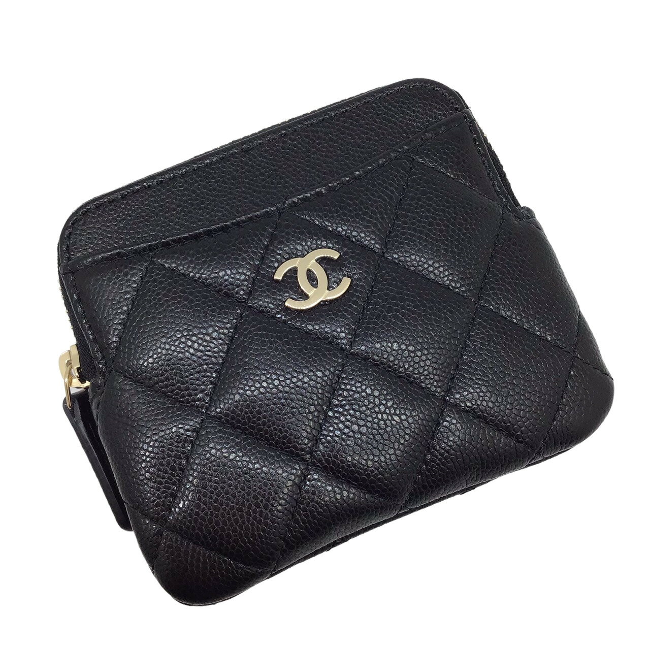 シャネル コインケース 【未使用品】CHANEL　シャネル　コインケース　キャビアスキン　シャンパンゴールド　カード入れ　小物入れ　小物　レザーグッズ　コンパクトウォレット　財布　スモールレザー　ブラック　黒色　レディース　メンズ　ユニセックス【ブランドギャラリー東心斎橋店】