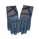 【中古】エルメス HERMES グローブ 手袋 ブラック ブラウン 黒 ラムスキン シルク リボン柄 レディース #8 小物【ブランドギャラリー東心斎橋店】