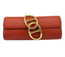 【中古】HERMES エルメス エジェ エヴァーカラー 赤 レッド ルージュトマト ゴールド金具 クラッチバッグ X刻印 2016年 シェーヌダンクル レディ...