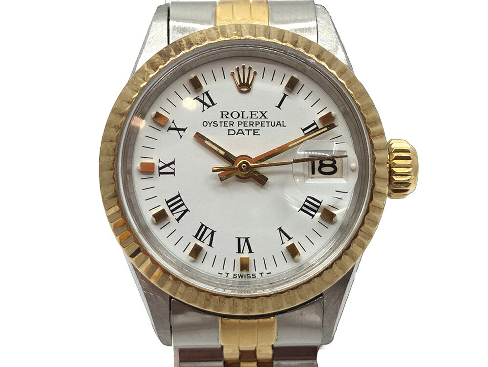 【中古】ROLEX ロレックスオイスターパーペチュアル デイトRef.6517 ホワイト文字盤 ヴィンテージレディース SS×YGステンレス×イエローゴールドオートマチック 自動巻き【ブランドギャラリー東心斎橋店】