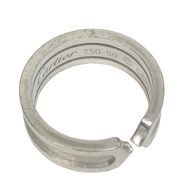 【中古】Cartier　カルティエ C2リング　K18WG　750　ホワイトゴールド　＃50【ブランドギャラリー心斎橋店】