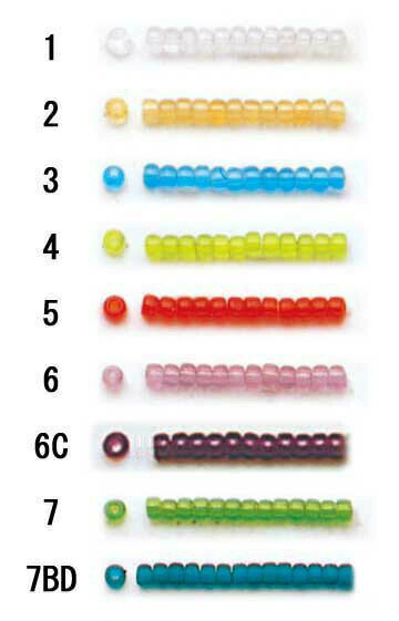 TOHO シードビーズ 特小ビーズ 糸通し 1mパック入りNo.1〜7BD