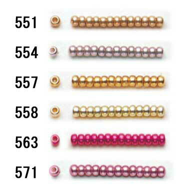 TOHO シードビーズ 特小ビーズ 糸通し 1mパック入りNo.551〜571