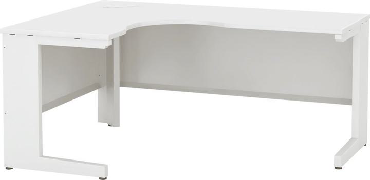 ウチダ ワークテーブル・Lタイプ 5-110-465 【コードホール】【幅1800×奥行1200×高さ720mm】【本体：オフホワイト】【天板：4色】