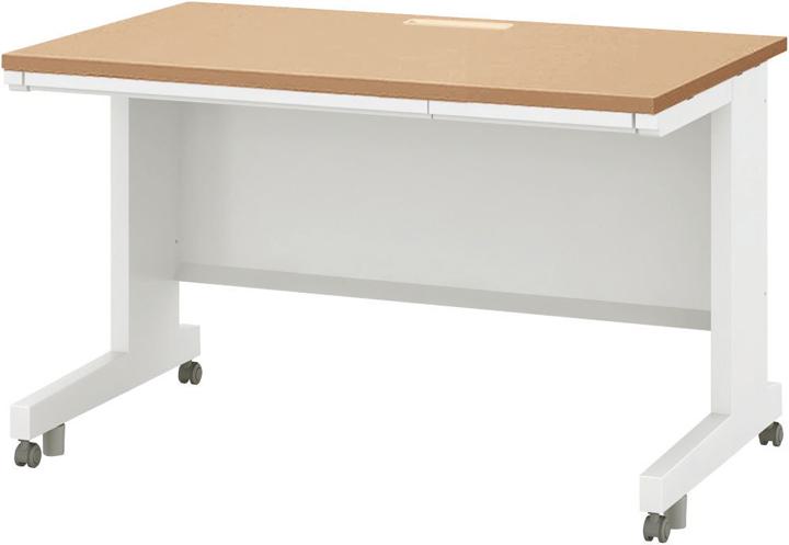 ウチダ キャスター脚 平デスク・引出し付タイプ 5-111-456 【コードホール】【幅800×奥行600×高さ720mm】【本体:オフホワイト】【天板:4色】 [3]