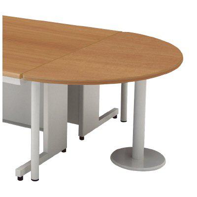 樂天商城 - プラス 半円形エンドテーブル LE-7DT-HR 【幅1400×奥行700×高さ700mm】【カラー：天板ミディアムウッド/本体ホワイト、天板ミディアムウッド/本体ブラック】