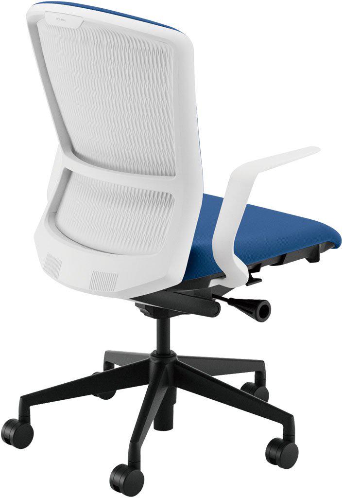 ウチダ オフィスチェア ELA2-510P-WSB 【ホワイトフレーム/樹脂カバーバック/ハイバック/ブラック脚/L型肘】【張地カラー：12色】