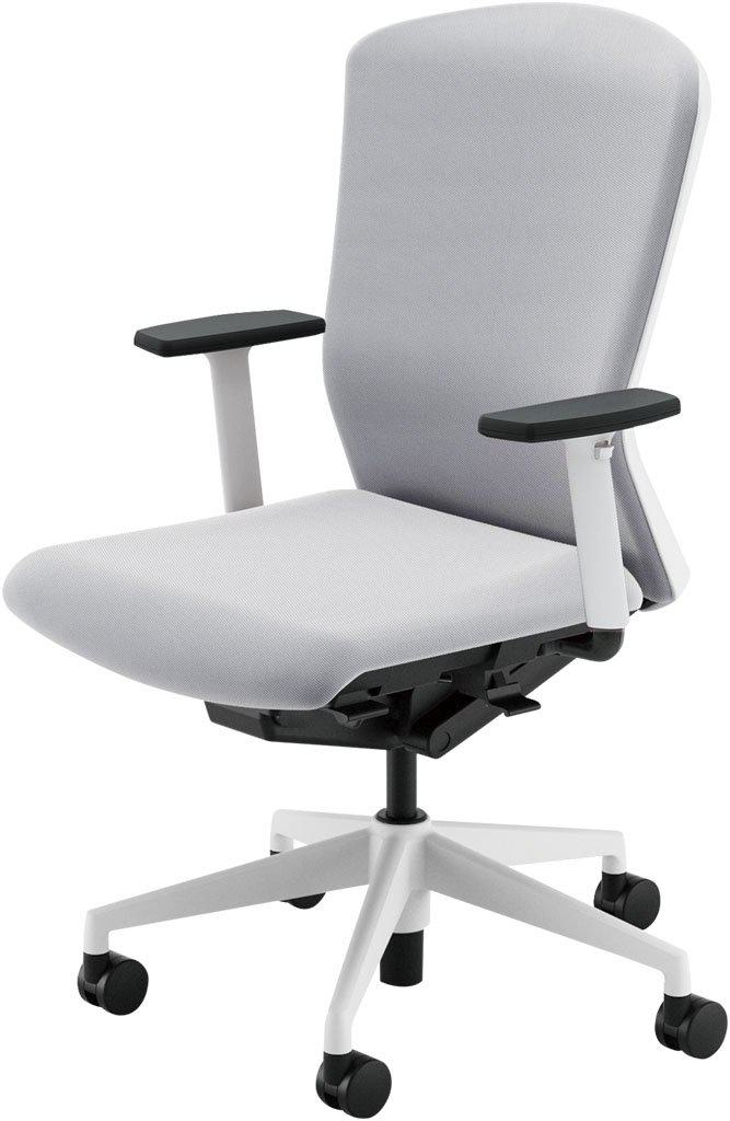 ウチダ オフィスチェア ELA2-520C-WS 【ホワイトフレーム/クロスバック/ハイバック/ホワイト脚/アジャスタブル肘】【張地カラー：12色】