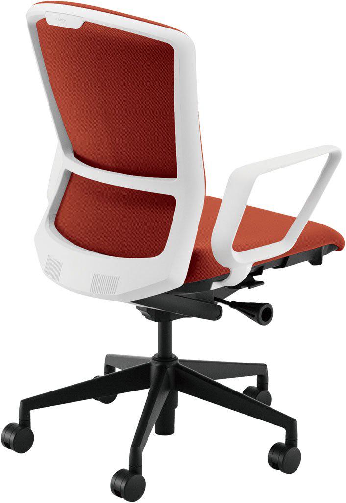 ウチダ オフィスチェア ELA2-530C-WSB 【ホワイトフレーム/クロスバック/ハイバック/ブラック脚/リング肘】【張地カラー：12色】