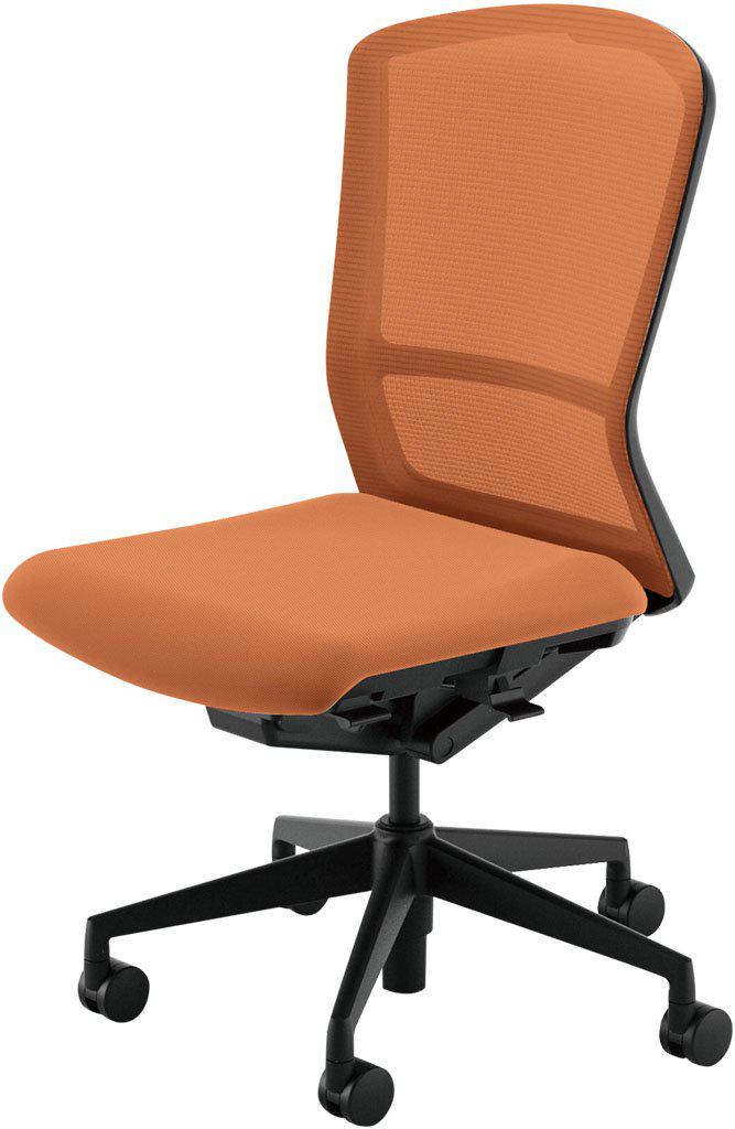 ウチダ オフィスチェア ELA2-500M-BS 【ブラックフレーム/メッシュバック/ハイバック/ブラック脚/肘なし】【張地カラー：12色】