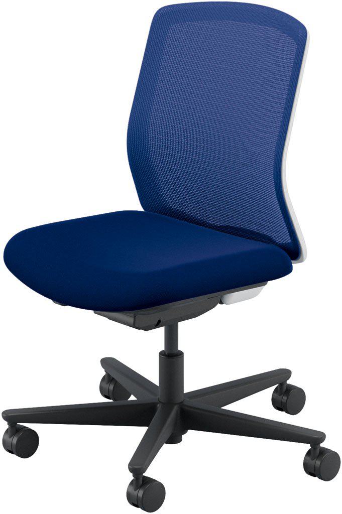 ウチダ オフィスチェア CR2A-100MWB-N PA/単色 【背メッシュ・座クロス】【肘なし】【ホワイトフレーム】【背・座：6色】