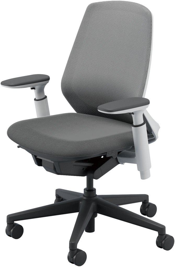 ウチダ オフィスチェア NA-130WBAA-PA 【ミドルバック】【アジャスタブル肘】【ホワイトフレーム】【張地カラー：8色】