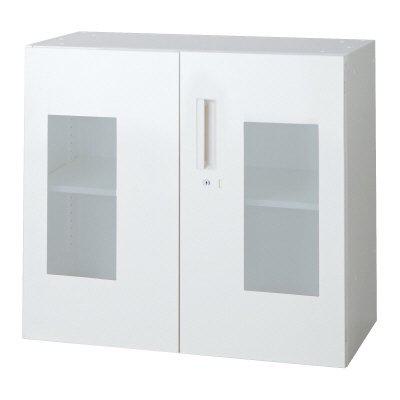 樂天商城 - プラス ガラス両開き保管庫 L6-G70AG 【上置】【ガラス色：乳白】【幅800×奥行400×高さ720mm】【カラー：ホワイト】