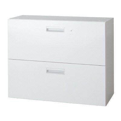 プラス ラテラルキャビネット L6-70H-2 【下置】【2段】【幅900×奥行450×高さ720mm】【カラー：ホワイト】