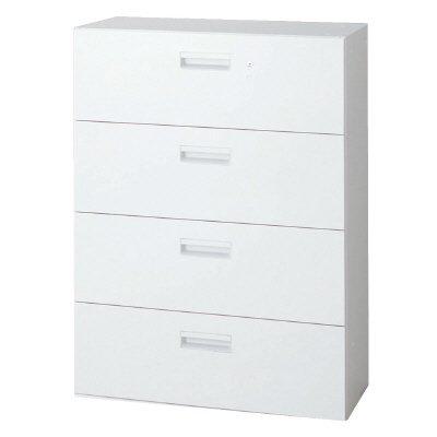 樂天商城 - プラス ラテラルキャビネット L6-120H-4 【下置】【4段】【幅900×奥行450×高さ1210mm】【カラー：ホワイト】