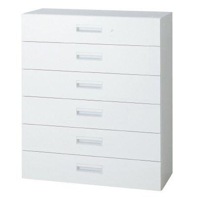 樂天商城 - プラス ラテラルキャビネット L6-A105H-6 【下置】【6段】【幅900×奥行400×高さ1050mm】【カラー：ホワイト】