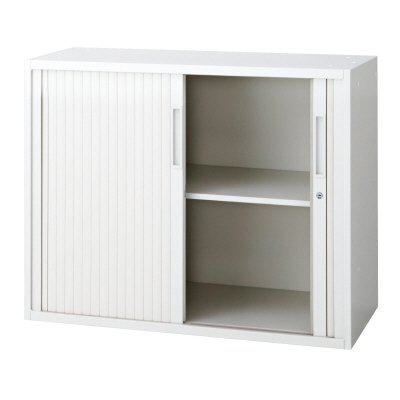 プラス 横シャッターキャビネット L6-70SY 【上下兼用】【幅900×奥行450×高さ720mm】【カラー：ホワイト】