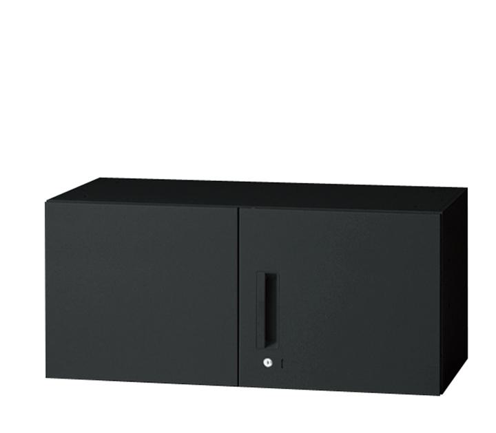 プラス 両開き保管庫 L6-40AR 【上置】【幅900×奥行450×高さ400mm】【カラー：ブラック】