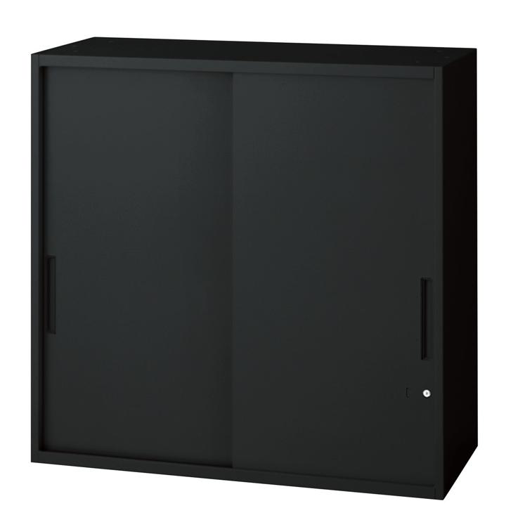 プラス 2枚引違い保管庫 L6-70S 【上下兼用】【幅900×奥行450×高さ720mm】【カラー：ブラック】