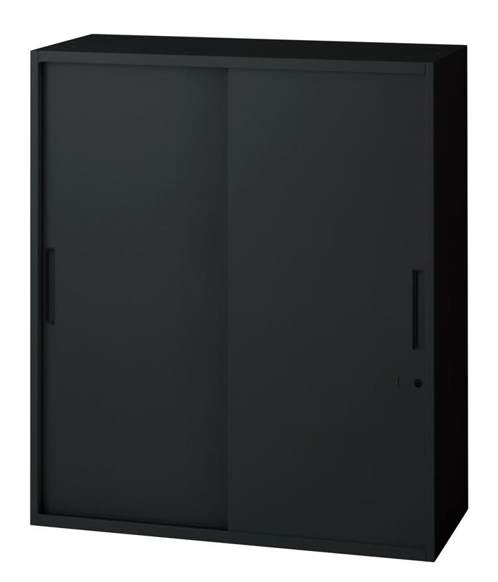 プラス 2枚引違い保管庫 L6-A105S 【上下兼用】【幅900×奥行400×高さ1050mm】【カラー：ブラック】