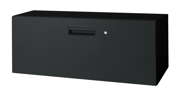 プラス ラテラルファイリングキャビネット L6-A40H-1 【下置】【1段】【幅900×奥行400×高さ400mm】【カラー：ブラック】