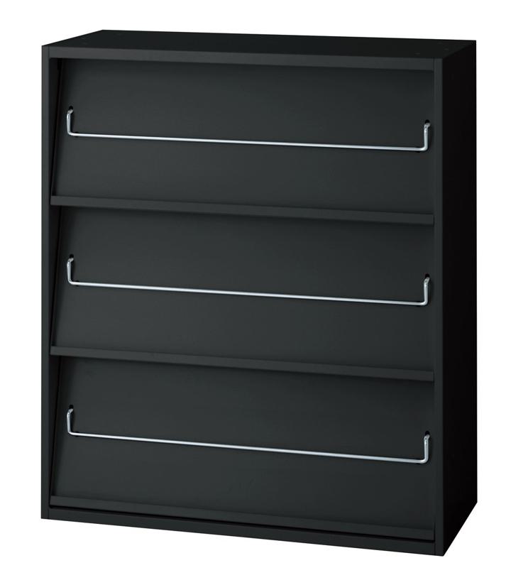 プラス 雑誌架 L6-A105Z 【下置】【幅900×奥行400×高さ1050mm】【カラー：ブラック】