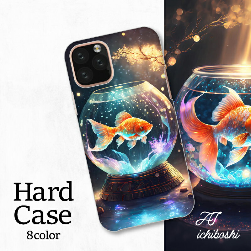 乐天商城 - スマホカバー シャープ Xperia AQUOS アローズ ギャラクシー iPhone 全機種対応 金魚鉢で泳ぐ金魚 和風 神秘的 ホログラム クリスタル キラキラ ランプ 差し込む光 美しい 幻想的