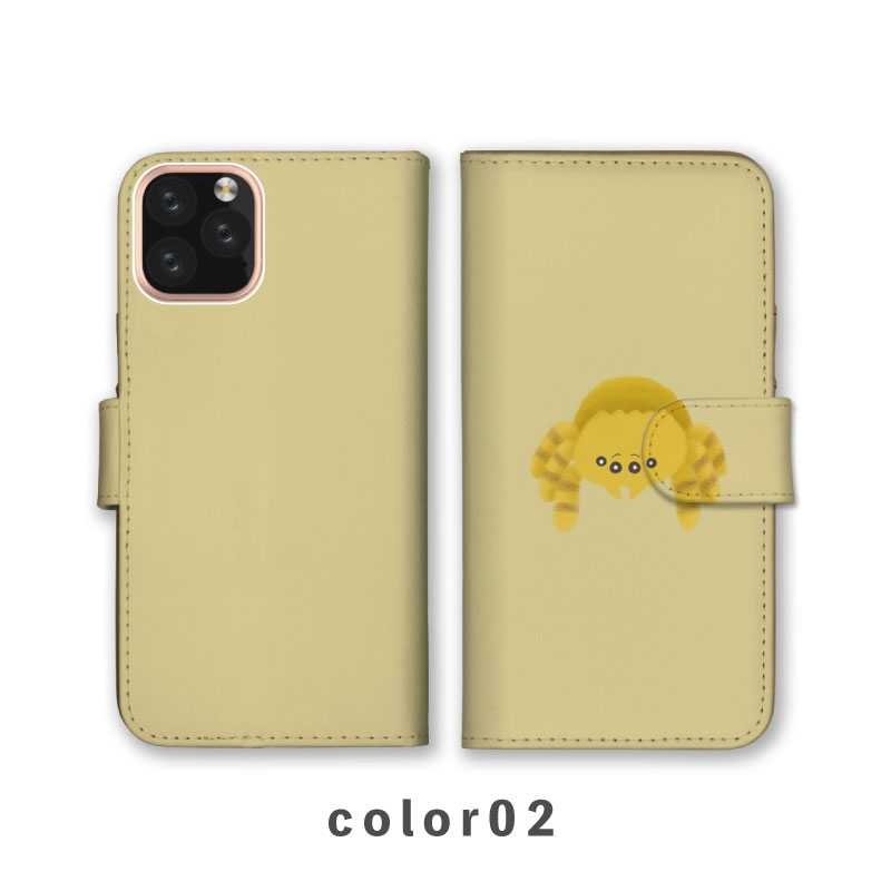 スマホケース手帳型 おしゃれ 韓国 可愛い なんでも対応 iPhone15 iPhone14 iPhoneSE Google Pixel エクスペリア ギャラクシー おもしろい ハエトリグモ 蜘蛛 クモ 虫 生き物 ゆる 手書き イラスト ふわふわ イラスト シュール