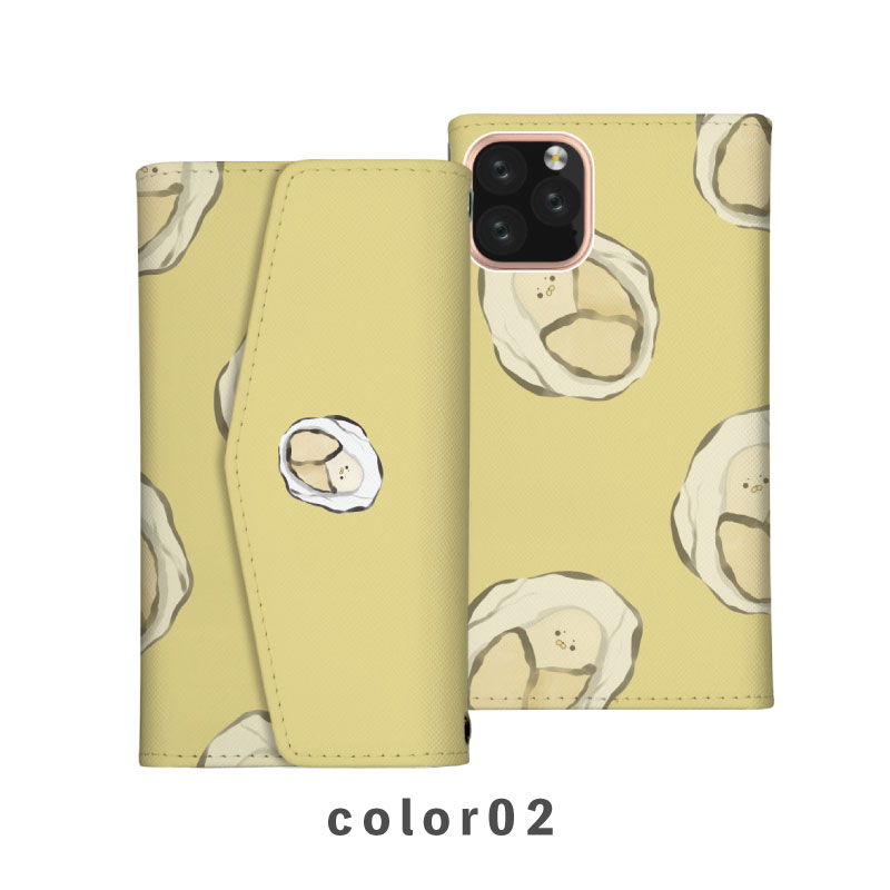 スマホケース手帳型 おしゃれ 韓国 可愛い なんでも対応 レター型 iPhone15 iPhone14 iPhoneSE Google Pixel エクスペリア ギャラクシー おもしろい 牡蠣 おくるみ 生き物 貝 イラスト 手書き 顔 シュール 海 食べ物 生牡蠣 ブルー