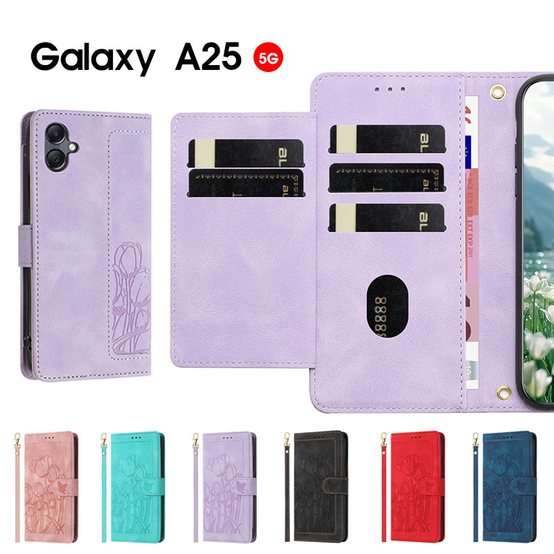 乐天商城 - スマホケース Galaxy A25 5G ケース SC-53F SCG33 手帳型 ギャラクシー A25 5g 用 レザーケース 携帯カバー SC-53ケース SCG33 ケース 財布型 カード収納 ストラップ付 galaxy a25 5gケース 横置きスタンド機能 ギャラクシー a25 5g カバー 耐衝撃