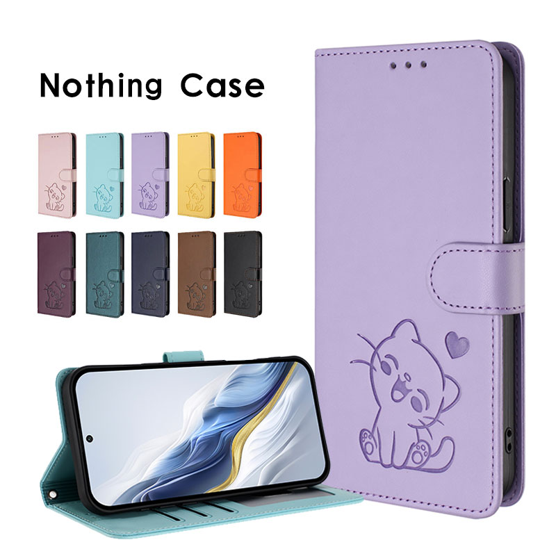乐天商城 - スマホケース Nothing CMF Phone 2 Proケース 手帳型 nothing phone 3a ケース 型押し Nothing Phone 3 カバー ストラップ付 Nothing Phone 2a ケース カード入れ ナッシングフォン3a カバー Nothing Phone 3Aケース レザーケース CMF Phone 2 Proケース かわいい 猫柄