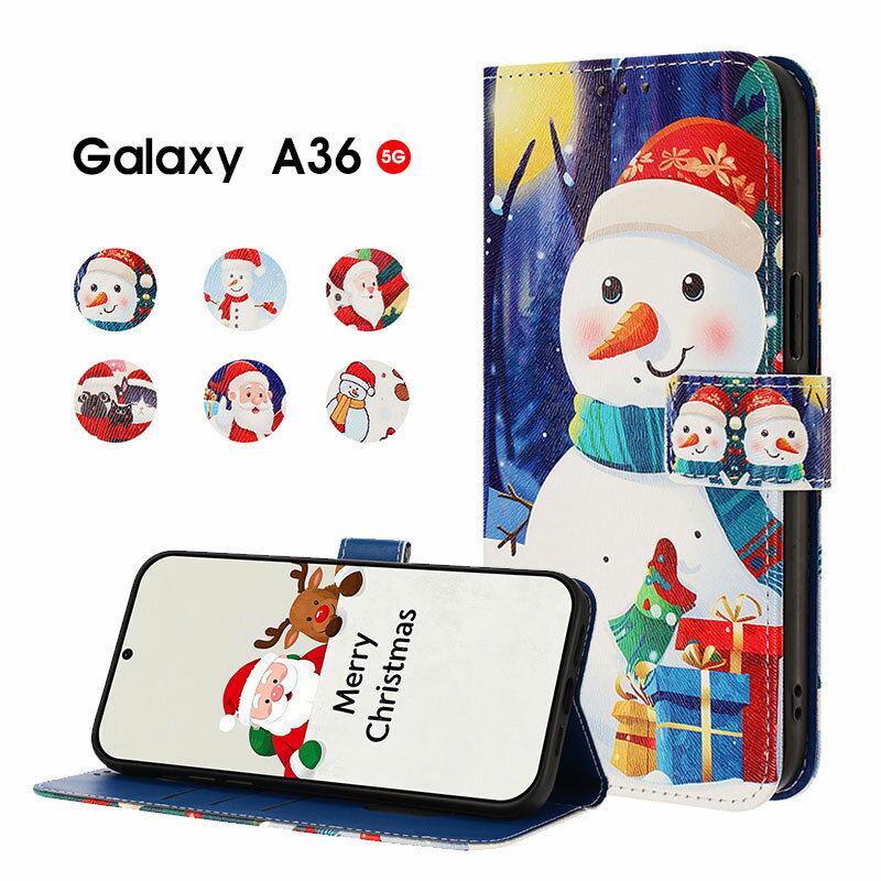 乐天商城 - スマホケース Galaxy A36 5G SC-54Fケース 手帳型 galaxy a36 5gケース クリスマス ギャラクシー A36 カバー レザーケース Galaxy a36 5Gケース カード入れ ギャラクシーa36 5gケース ストラップ付 docomo sc-54f ケース 雪だるま ウィンター リスマス飾り レトロ