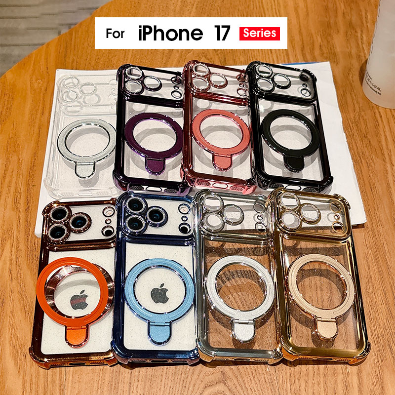 乐天商城 - スマホケース iphone 17 airケース 背面リング iphone 17ケース リングスタンド iPhone 17 Proケース メッキフレーム アイフォンエアケース 透明 背面透明 iPhone 17 Pro Max カバー 携帯ケース iphone 17 pro max 耐衝撃カバー レンズ保護 アイフォン 17 proケース