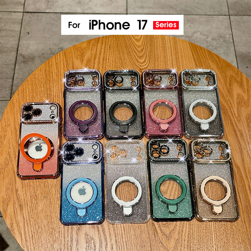 乐天商城 - スマホケース iphone 17ケース リングスタンド iPhone 17 Proケース メッキ加工 iphone 17 airケース グリッター キラキラ かわいい アイフォンエアケース 2WAY 透明 背面透明 iPhone 17 Pro Max カバー iphone 17 pro max 耐衝撃カバー 背面リング アイフォン 17 proケース