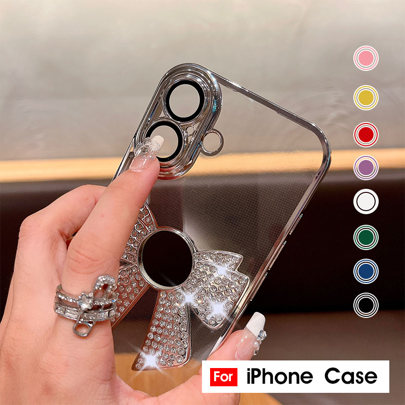 乐天商城 - スマホケース iphone 16ケース クリアケース iPhone 15ケース キラキラ iPhone 16 Plusケース 背面型 アイフォン 15 proケース かわいい iPhone 16 proケース リボン iphone 16 pro max カバー 耐衝撃カバー iPhone 16 Proケース メッキ加工 シェルケース TPUケース