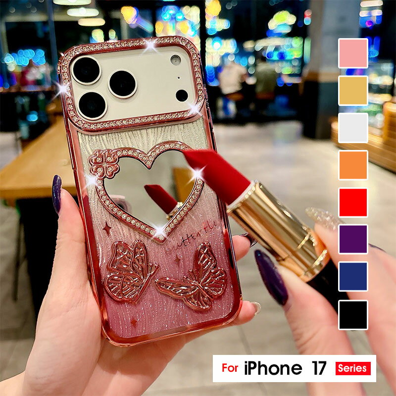 乐天商城 - スマホケース iphone 17ケース クリアケース iPhone Airケース キラキラ iphone 17 proケース 2way グリッター ラメ アイフォン 17ケース かわいい iPhone air カバー ハート型 ミラー iphone 17 pro max 耐衝撃カバー iPhone 17 Pro maxケース 鏡付き メッキ枠