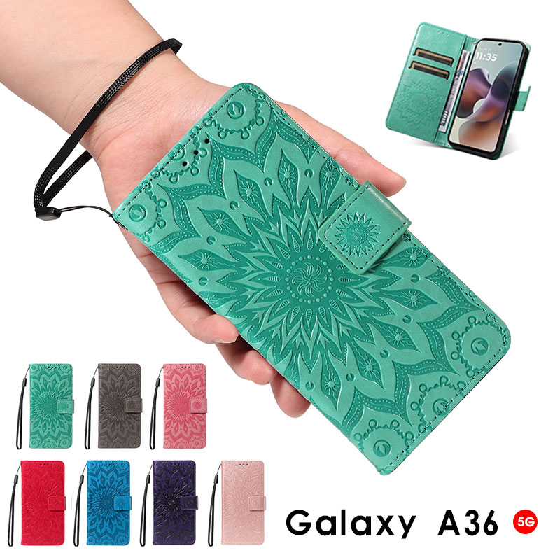 乐天商城 - スマホケース Galaxy A36 5G SC-54Fケース 手帳型 galaxy a36 5gケース ストラップ付 sc-54fカバー 花柄 型押し ギャラクシー A36 カバー レザーケース Galaxy a36 5Gケース スタンド機能 docomo SC-54F ケース sc54fケース カード入れ ギャラクシーa36 5gケース かわいい