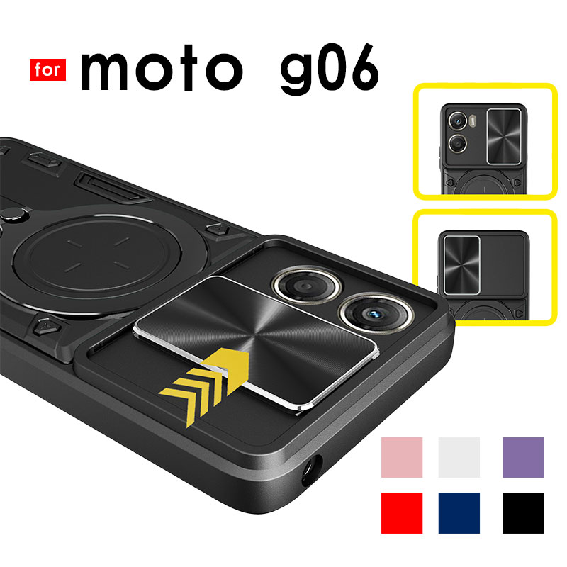 乐天商城 - スマホケース moto g06ケース スライド式 レンズ保護 Moto G06ケース 背面リング モトローラ g06 ケース 耐衝撃 Motorola moto g06 カバー スタンド モトローラ モトg06ケース 縦横両対応 Moto G06ケース おしゃれ モトローラ g06 カバー 隠れスタンド motorola g06ケース