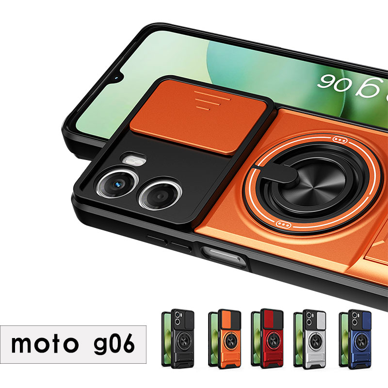 乐天商城 - スマホケース moto g06ケース スライド式 レンズ保護 Moto G06ケース 背面リング モトローラ g06 ケース 耐衝撃 Motorola moto g06 カバー キックスタンドトローラ モトg06ケース 縦横両対応 Moto G06ケース おしゃれ モトローラ g06 カバー リング付き motorola g06ケース