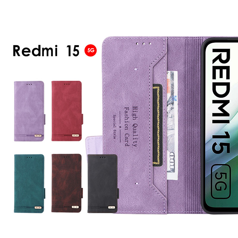 乐天商城 - スマホケース Redmi 15 5Gケース 手帳型 redmi 15 5Gケース カード入れ redmi 15 5gケース サイドマグネット Redmi 15 5G手帳型ケース スタンド機能 REDMI 15 5Gケース カード入れ レッドミー 15ケース レザーケース Xiaomi Redmi 15 5Gケース マグネット式