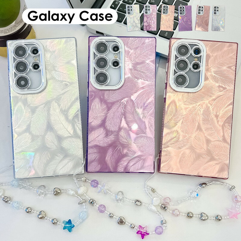 乐天商城 - 羽根柄 Galaxy S25 ケース かわいい GALAXY s25 Ultra ケース スマホ ストラップ 携帯ストラップ galaxy s24 s24 ultra S24 FE ケース 耐衝撃 カメラカバー レンズ保護 ギャラクシー S25 s25 ultra S24FE S24 a56 a55 スマホケース カメラレンズカバー キラキラ おしゃれ