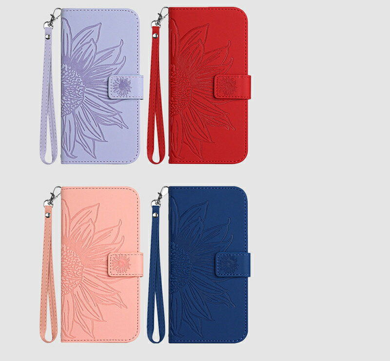 Xperia 10 VII 手帳型ケース Xperia 10 VII ケース 手帳 Xperia 10 VII カバー 手帳 レザーケース 財布型 ハンドストラップ 10VII 手帳カバーXperia 10 VII ケース カバー SO-52F/SOG16/XQ-FE44 スマホケース 手帳型 花柄 ヒマワリ かわいい XPERIA 10 VII ケース 手帳型