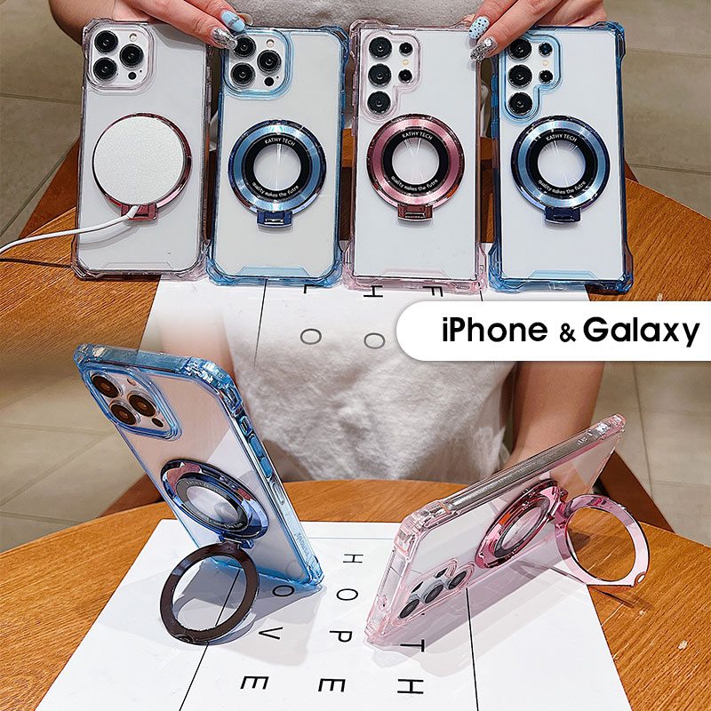 クリアケース 可愛い iPhone 15 15plus 15pro max iphone14 14plus 14pro 14ProMax Galaxy S23 S23 FE S23 Ultra galaxy S24 S24 Ultra galaxy A53 5G A54 5G A55 5G スマホケース Galaxy a55 5Gケース おしゃれ 高透過率 四角ストラップホール付 スタンド機能