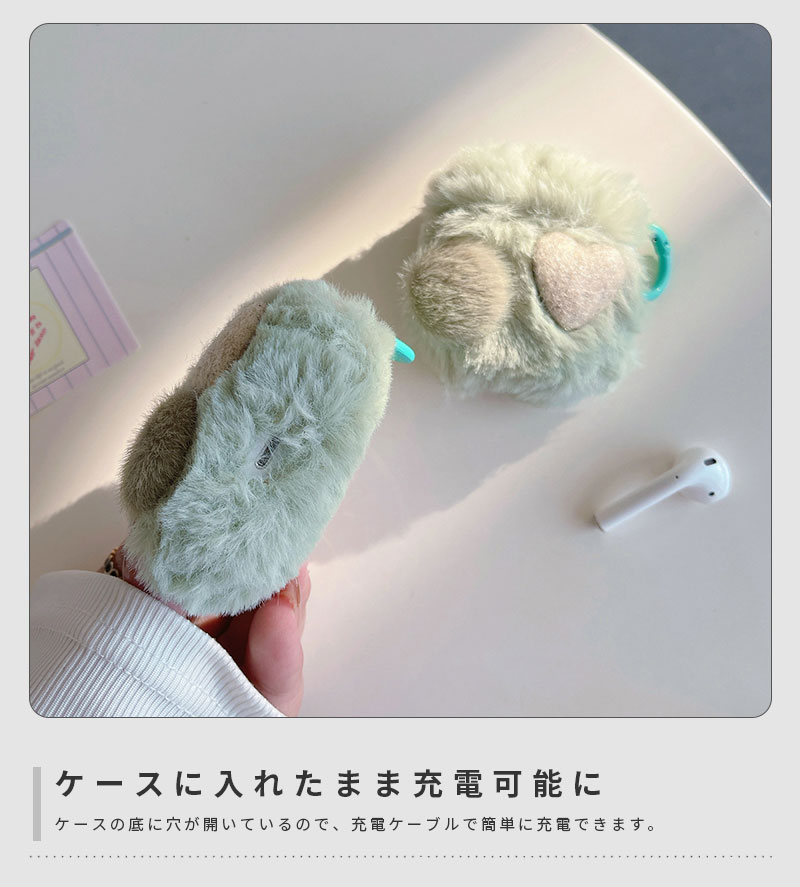 AirPods Pro2ケース AirPods 3 カバー AirPods3 ケース AirPods Pro 第2世代 収納ケース イヤホン ケース AirPods 4ケース ふわふわ AirPods 1/2ケース もこもこ AirPods 第4世代 ケース AirPods Proケース 大人女子 かわいい カラビナ付き エアーポッズプロ 2ケース