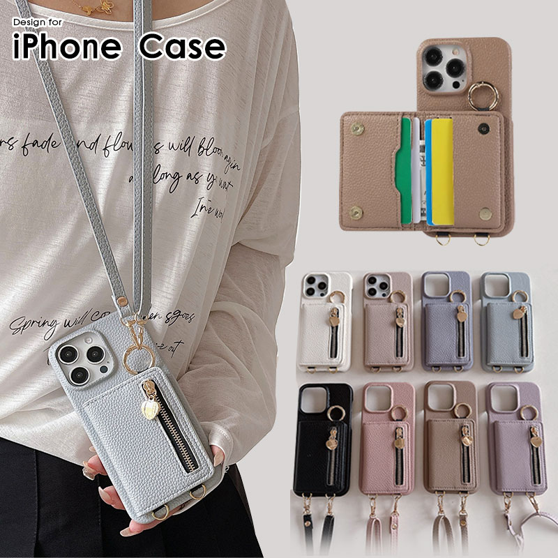 乐天商城 - iphoneケース 多機種対応 スマホケース ショルダー ストラップ付き 背面 カード収納 iPhone16 ショルダー コインケース カードポケット カード入れ ソフトレザーケース iphone 16 15 14 13 12 11 16pro 15promax ミラー 化粧鏡 ミラーケース スマホカバー iPhoneショルダー