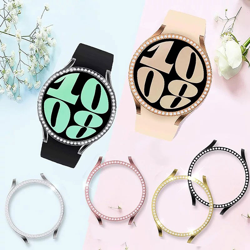 オッドムールの【前面ガラス無し】 ギャラクシーウォッチ 5/4 カバー 40mm 44mm Galaxy Watch 5/4 ケース 保護ケース キラキラ ラインストーン 保護バンパー Galaxy watch 5 44mm カバー Galaxy watch 4 40mm ケース 超薄型 耐衝撃 PCフレーム 傷防止 保護フレーム｜アングル2