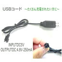 USB 充電 コード ケーブル スペア 予備 替え バッテリーラジコン【充電コードINPUT:DC5V OUTPUT:DC4.8V250mA】充電池 カーバッテリー ..