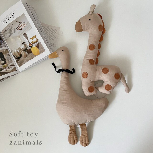 【即納】＼着後レビューでおまけ付／ あひる アヒル きりん キリン 赤ちゃん ぬいぐるみ ゆるかわ 赤ちゃん アヒル ファーストトイ おもちゃ アニマル ナチュラル ソフトトイ おもちゃ ベビートイ ベビー ベビーギフト 出産祝い 誕生日 プレゼント　女の子　男の子のサムネイル