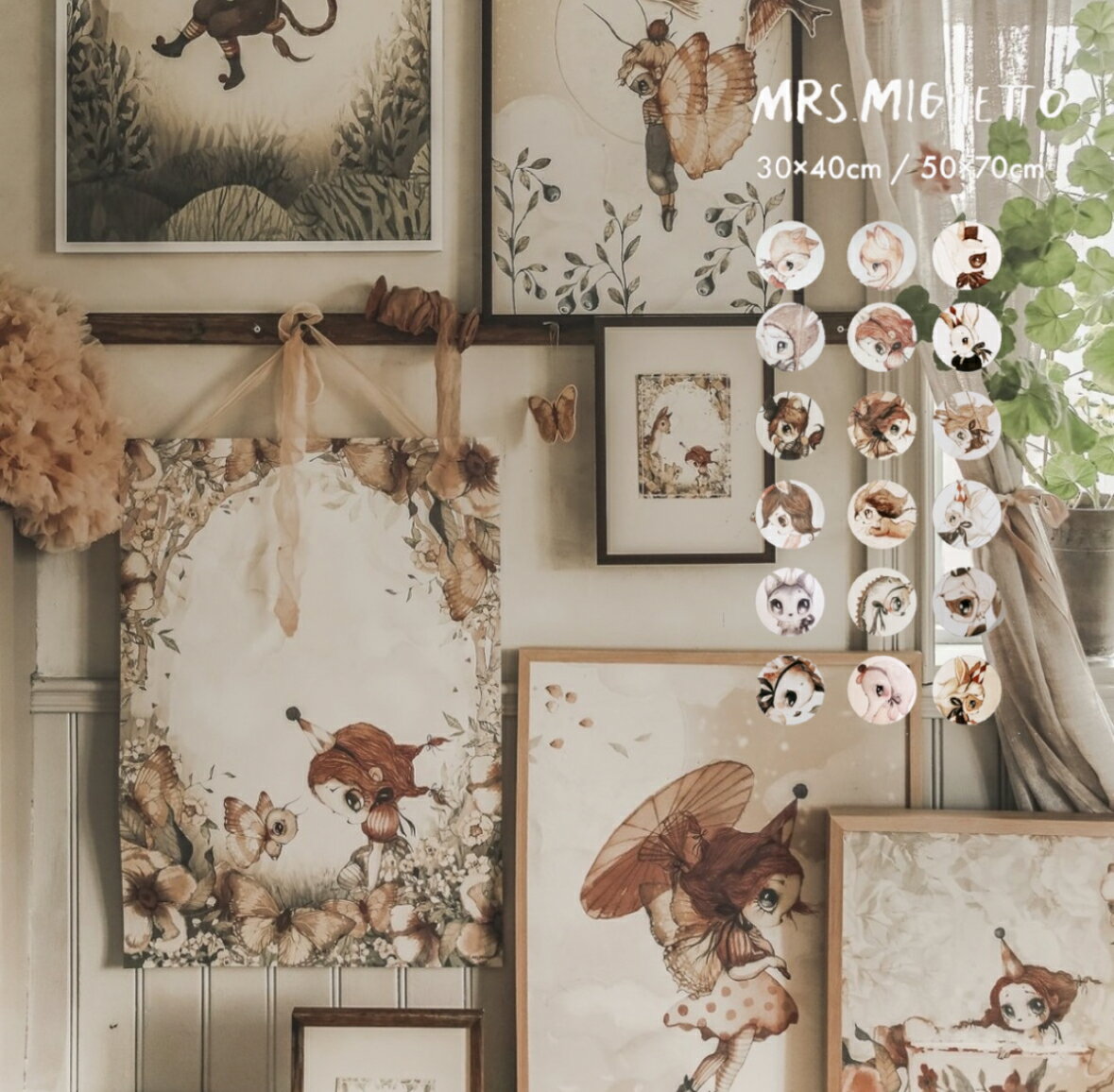 【P2倍！】Mrs.mighetto ミセスミゲット ポスター インテリア ヨーロッパ 子供部屋 北欧 ポーランド 男の子 女の子 子供 リビング インテリア雑貨 雑貨 おしゃれ 可愛い アート 絵画 ナチュラル モダン アンティーク 玄関 寝室 おしゃれ